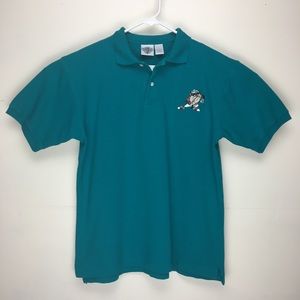 Looney Tunes Tazmanian Taz Devil short sleeve golf polo shirt  L